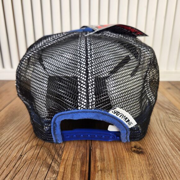 SAYiWON'T Trucker Hat Cap Blue Black Mesh Snapback Motivational Logo Thunder - Picture 5 of 12